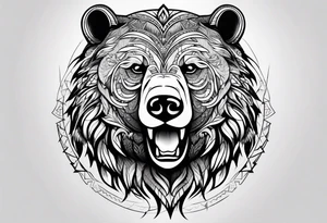 Bear head tattoo idea