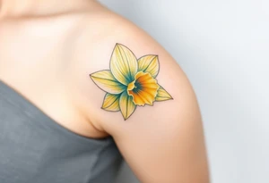 daffodil and the jonquil aquamarine color tattoo idea