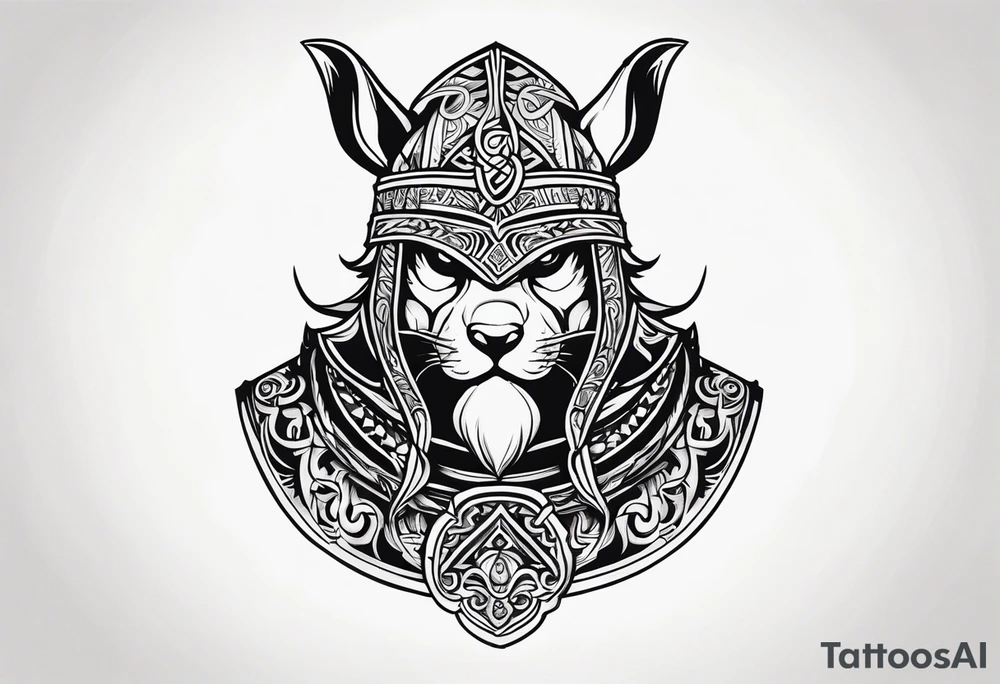 chinchilla viking warrior tattoo idea