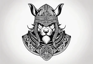 chinchilla viking warrior tattoo idea