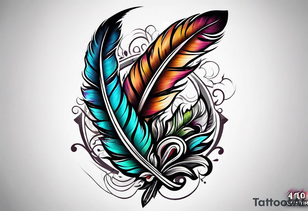Indian feather tattoo idea