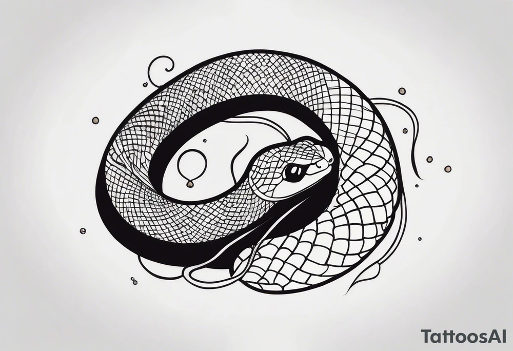 cute snake tattoo idea