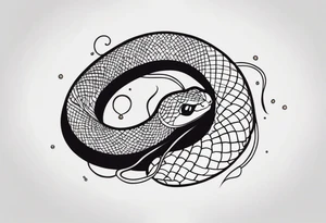 cute snake tattoo idea