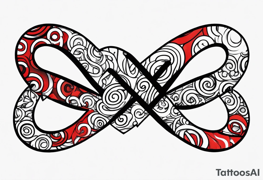 The phrase TB5 all caps with a double infinity symbol overlaid tattoo idea