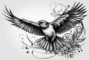 bird flying tattoo idea