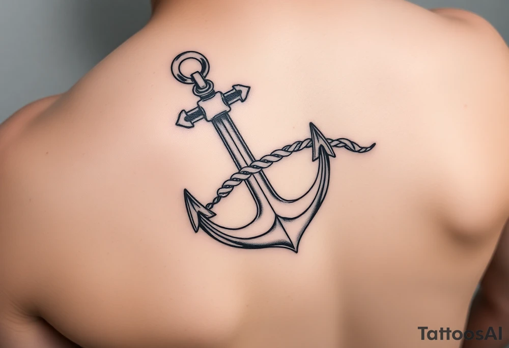 Anchor with a weasel going through it like rope tattoo idea
