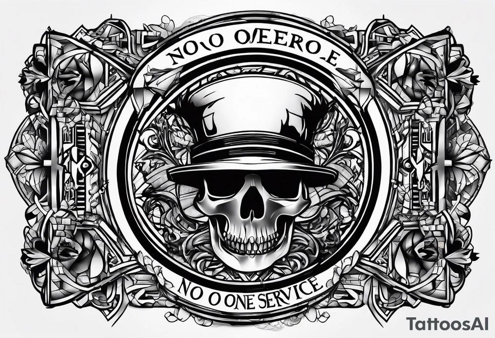 Text "no one service" tattoo idea
