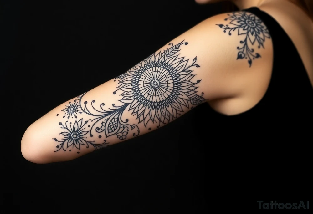 bold line shaman and witch style tattoo idea