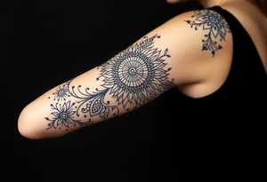 bold line shaman and witch style tattoo idea