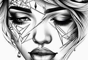 crying face with tears tattoo idea