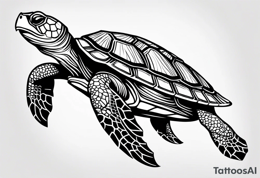 simple line turtle tattoo idea