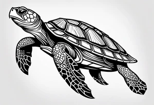 simple line turtle tattoo idea