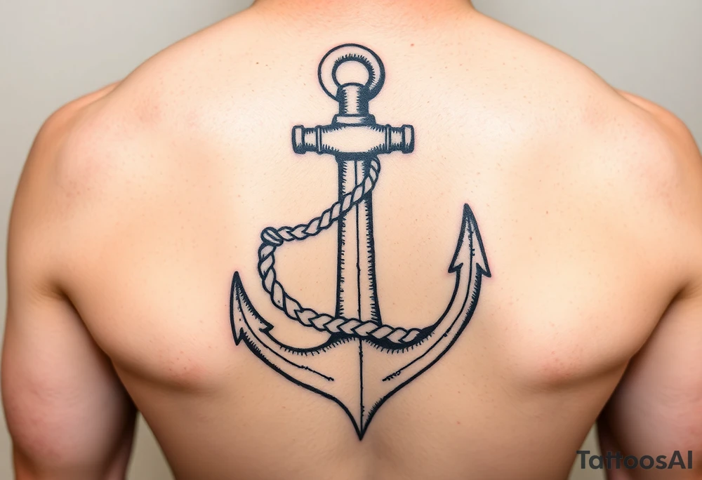 Anchor with a weasel going through it like rope tattoo idea
