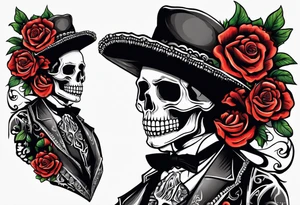Mexico day of dead  man standing
 skeleton tattoo idea