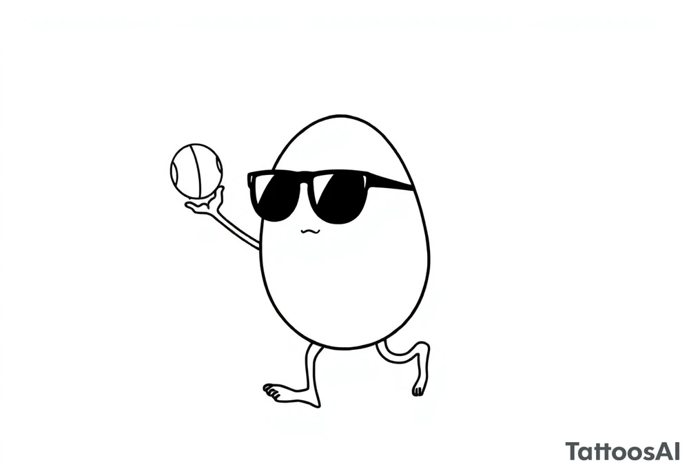 walking egg in sunglasses,
, holding a volleyball tattoo idea