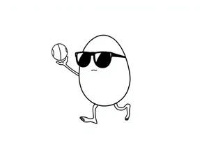 walking egg in sunglasses,
, holding a volleyball tattoo idea