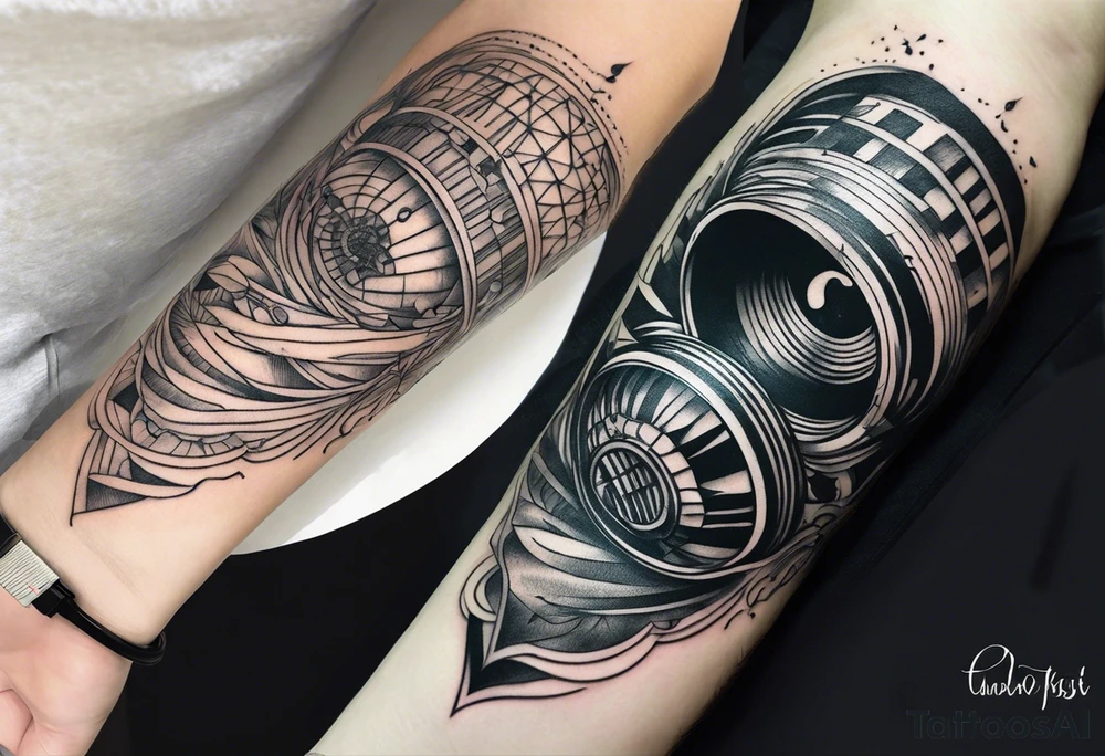 music sleeve tattoo idea