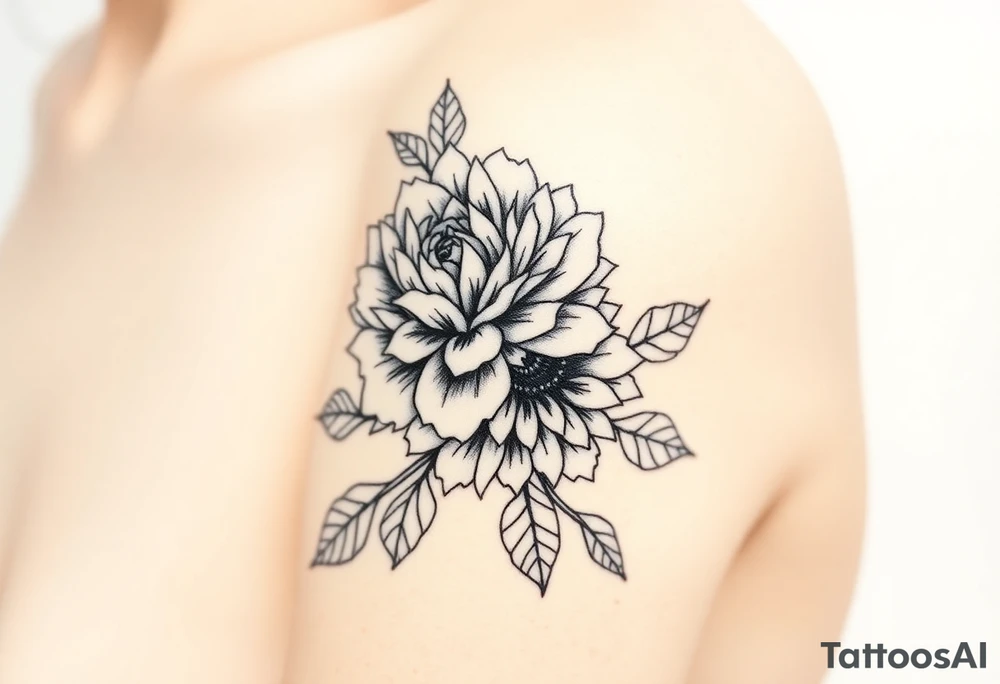 rose and chrysanthemum tattoo idea