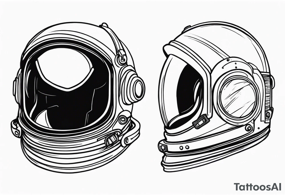 astronaut helmet filled with memories tattoo idea