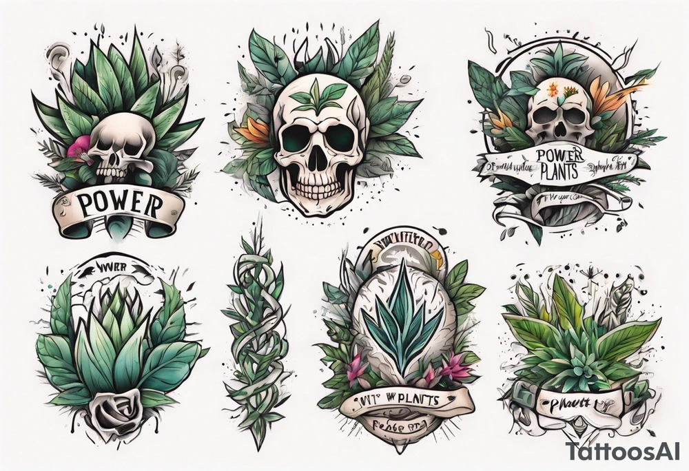 Power with plants tattoo idea