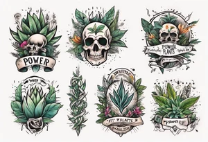 Power with plants tattoo idea