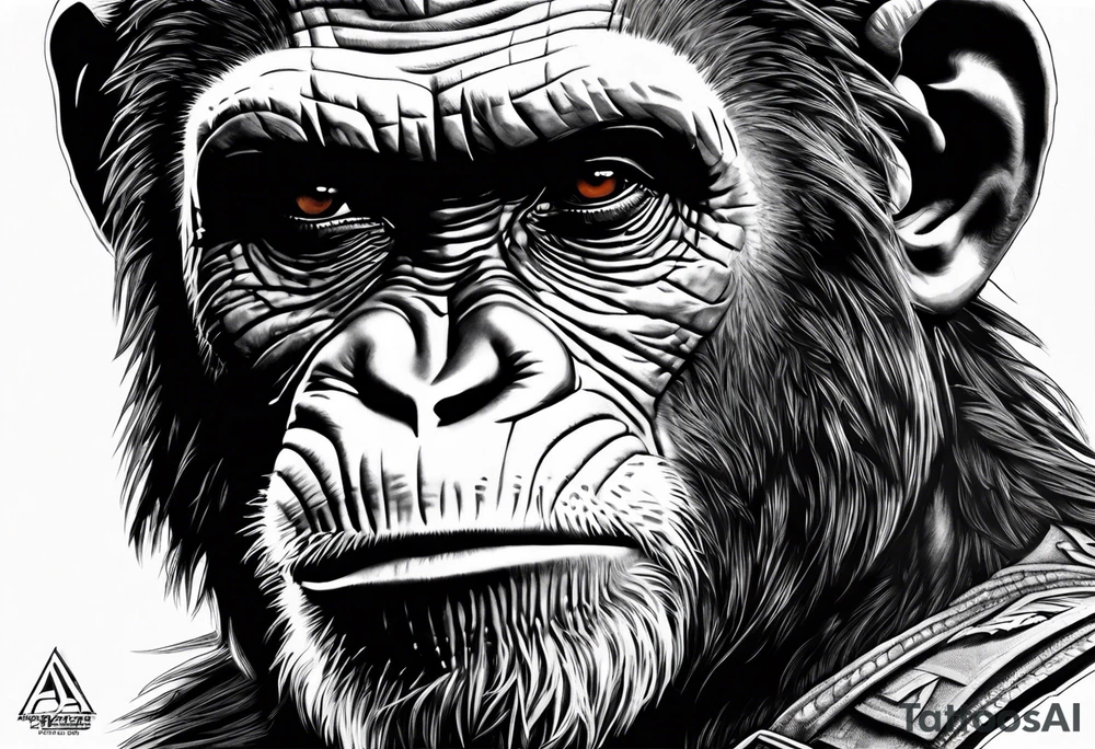 Caesar from the movie planet of the apes tattoo idea