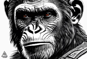 Caesar from the movie planet of the apes tattoo idea