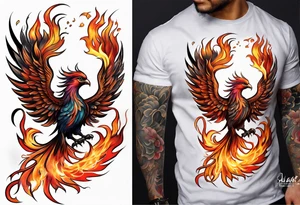 Phoenix riding from the ashes tattoo idea