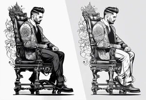 guy standing on chair tattoo idea