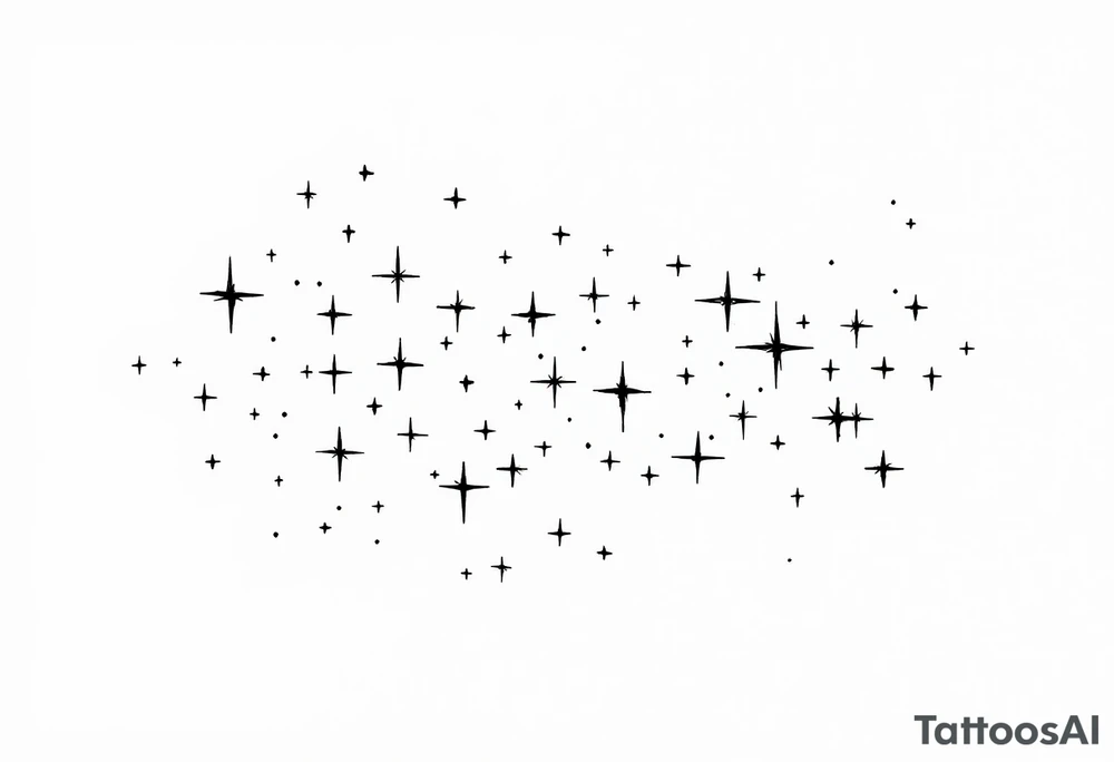 Small stars background tattoo idea