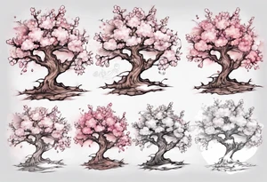 Snowy Cherry blossom tree tattoo idea