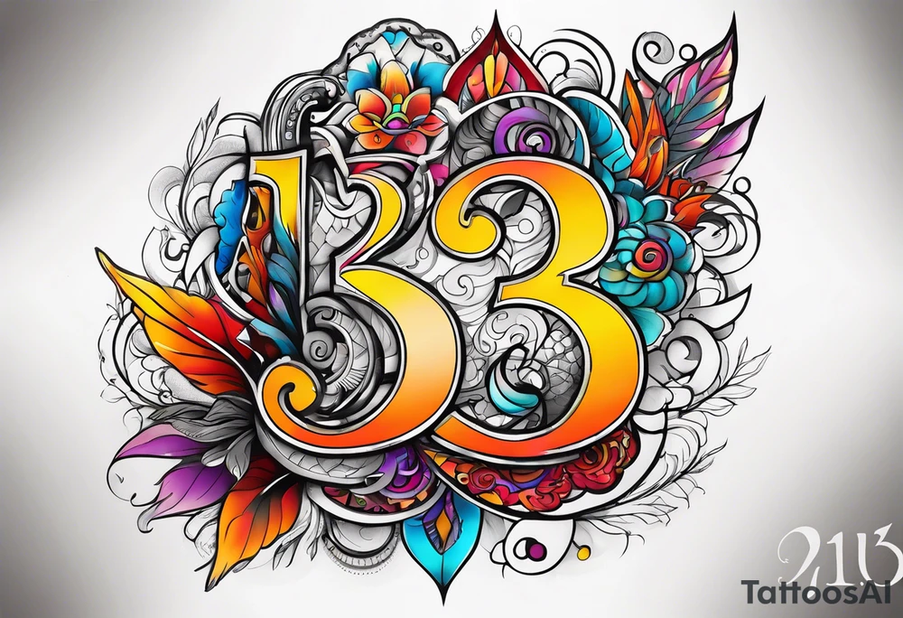 number "13" tattoo idea