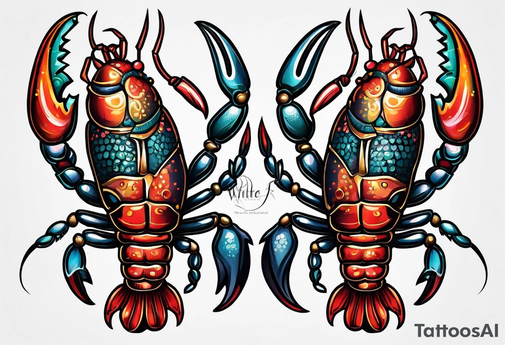 Matching lobster couples tattoo tattoo idea