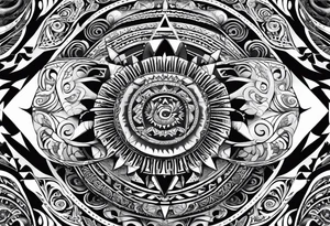 Māori design for white resilient male aged 55 who grew up in New Zealand tattoo idea