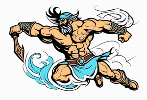 leaping barbarian tattoo idea