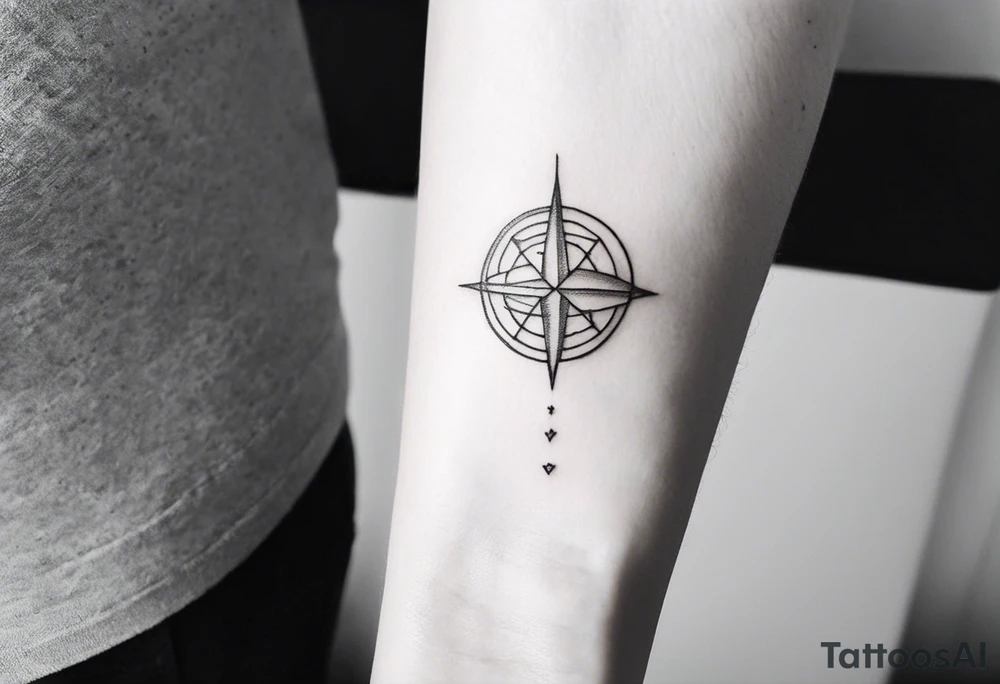 a minimalistic, very small, fine line tattoo with no shadowing symbolizing my love to travel the world and explore new cultures while also including a symbol of my home, my family and friends, who I am very grateful for tattoo idea