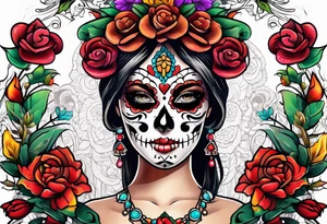 Mexico day of dead tattoo idea