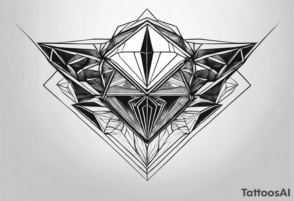 simple Dimond shape split in half tattoo idea