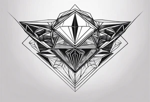 simple Dimond shape split in half tattoo idea