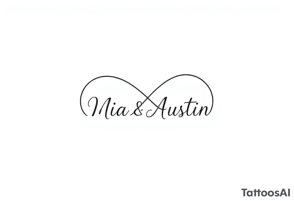 Infinity symbol with the name's Mia and Austin tattoo idea