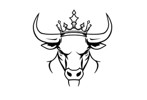 Bull symbol with crown tattoo idea