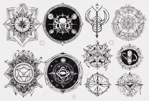 matching tattoo with cancer horoscope tattoo idea
