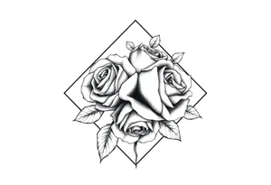 Small Roses in a diamond shape tattoo idea