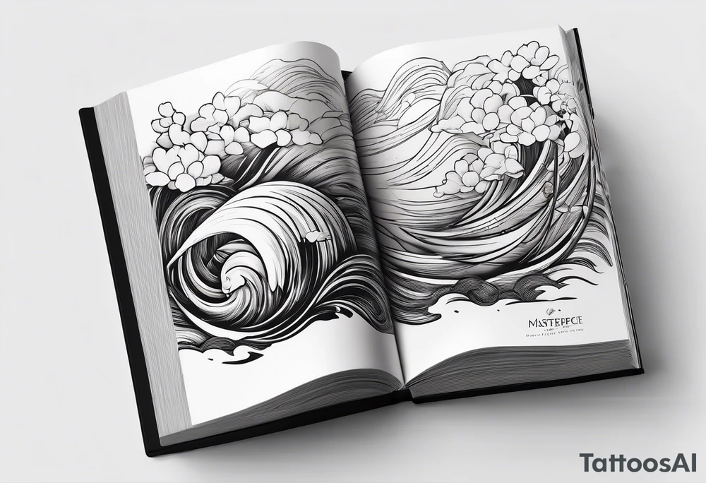 Minimalistic book design and incorporate sushi subtly tattoo idea