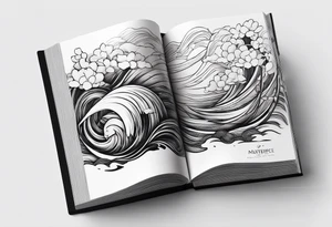 Minimalistic book design and incorporate sushi subtly tattoo idea