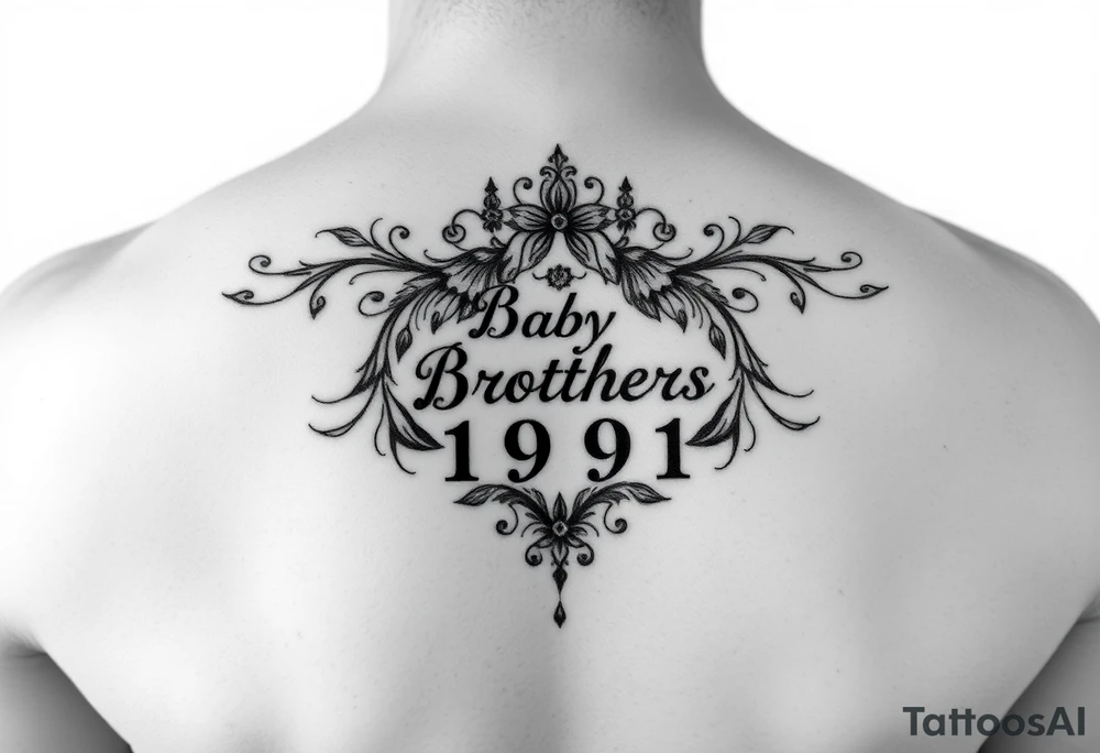 Memorial for baby brother at 11 months old in 1991 tattoo idea