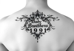 Memorial for baby brother at 11 months old in 1991 tattoo idea