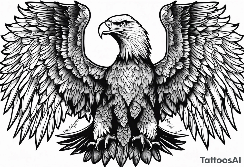 realistic eagle full body sit face front closed wings tattoo idea realistic eagle full body sit face front closed wings tattoo idea