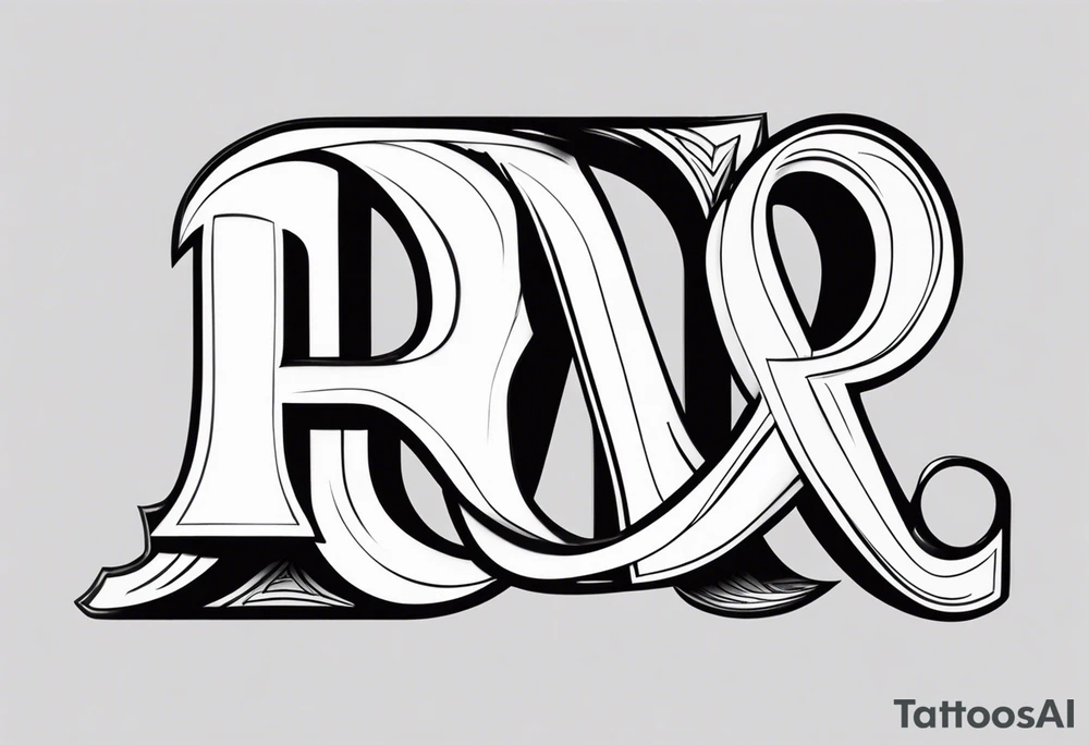 the letters A and R together tattoo idea