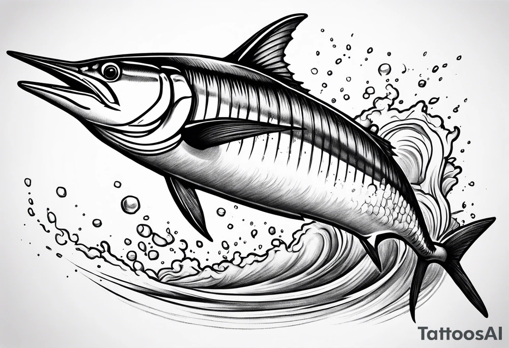 Marlin jumping tattoo idea